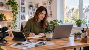 Creator developing digital products and online courses