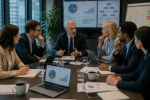 Investors reviewing the impact of issuing new company shares