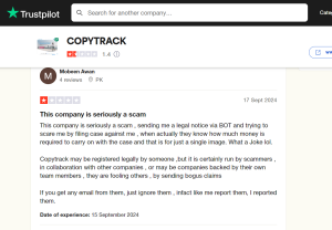 Reviews on Trustpilot copytack 3