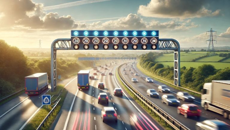 What helps to reduce traffic bunching on a motorway
