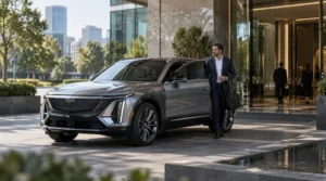 Business driver choosing efficient LYRIQ mode