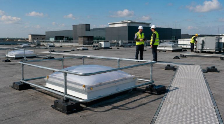 how to secure fragile roof areas in commercial buildings