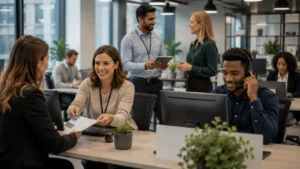 British employees delivering consistent customer service to strengthen a company's brand.