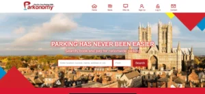 UK motorist searching for a parking space and paying digitally by phone